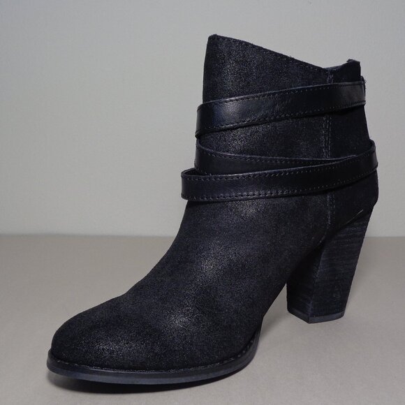 Reba Size 7.5 M / ZANIA / Black / Leather / Heeled Ankle Boots New Women's Shoes - Picture 8 of 16